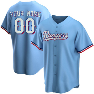 Big & Tall Men's Texas Rangers Custom Replica Light Blue Alternate Jersey