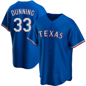 Dane Dunning Texas Rangers Signed Autographed Blue #33 Custom Jersey –