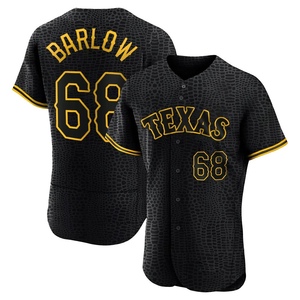 Men's Texas Rangers Joe Barlow Authentic Black Snake Skin City Jersey