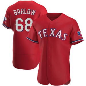 Men's Texas Rangers Joe Barlow Authentic Red Alternate Jersey