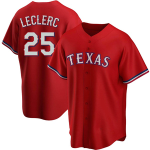 men's Texas Rangers Jose Leclerc 25 White Home Replica Custom Baseball  Jersey