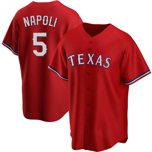 Men's Texas Rangers Mike Napoli Majestic Royal Official Name & Number  T-Shirt