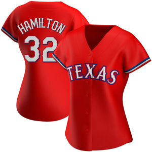 Majestic Josh Hamilton Texas Rangers #32 Infant Girls Name & Number T-Shirt  - Hot Pink