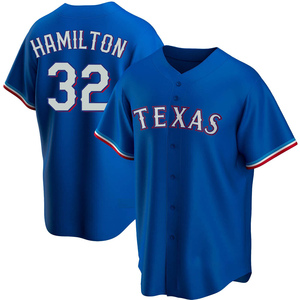 Texas Rangers #32 Josh Hamilton Jersey Youth L Blue Rhinestones MLB